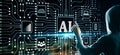 AI and hacking concept Royalty Free Stock Photo