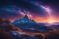 Photo realistic night sky ultra hd realistic vivid colors generated by Ai