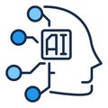 AI Head vector Artificial Intelligence Head colored icon or design element Royalty Free Stock Photo