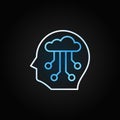 AI head vector colored line icon on dark background Royalty Free Stock Photo