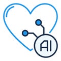 AI Heart vector Artificial Intelligence colored icon or design element Royalty Free Stock Photo