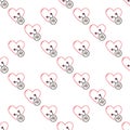 AI Heart vector Artificial Intelligence colored seamless pattern Royalty Free Stock Photo