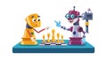 AI and Human Chess Match Vector Icon, Robotics, Strategy Future Tech, vector design Generative AI Royalty Free Stock Photo