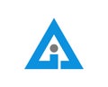 ai ia letter triangle logo