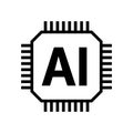 AI icon artificial intelligence technology microchip Royalty Free Stock Photo