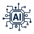 AI icon artificial intelligence technology microchip Royalty Free Stock Photo