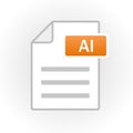 AI icon isolated. File format. Vector