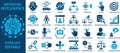 AI icon set featuring various artificial intelligence concepts and tools Royalty Free Stock Photo