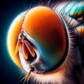 An AI illustration of a close up of a fly's face with its mouth open Royalty Free Stock Photo