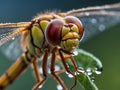 An AI illustration of a close up image of a insect with water droplets around it Royalty Free Stock Photo