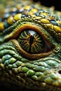 An AI illustration of an lizard is shown with its eyes open and the eye visible