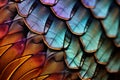 An AI illustration of the colorful feathers of an elephant's tail are in close up