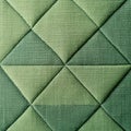 AI illustration of green rhombus-shaped fabric with a geometric pattern.