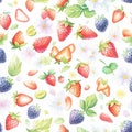 AI illustration of the pattern of strawberries and blackberries