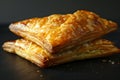 puff pastry cakes on a dark table background Royalty Free Stock Photo