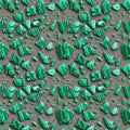 AI illustration. Semi-precious mineral. Splinters green malachite. Seamless background