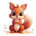 AI illustration of A small, adorable squirrel