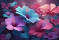 AI illustration of Vibrant blossoms in full bloom.