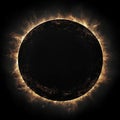 AI image Abstract eclipse with golden corona an alluring celestial phenomenon against a deep night Royalty Free Stock Photo