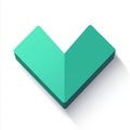 AI image Abstract green angled shape icon with shadow minimalist design element graphic vector Royalty Free Stock Photo