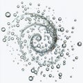 AI image, Abstract Spiral of Sparkling Water Bubbles on Light Backdrop. Clean fresh swirl, elegant Royalty Free Stock Photo