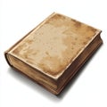 AI image of an aged book with sepia pages displaying timeless reading material and bound knowledge Royalty Free Stock Photo