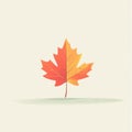AI image. Autumnal Maple Leaf Split, Vibrant Fall Colors and Clean Design for Creative Projects Royalty Free Stock Photo