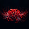 Ai image a beautiful red spider lily flower bloom in the dark Royalty Free Stock Photo