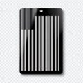 AI image Black glossy tag featuring vertical stripes and a modern flag design for graphic projects Royalty Free Stock Photo