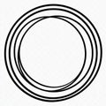 AI image Black outline abstract circle shapes overlapping design element minimal style vector Royalty Free Stock Photo