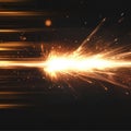 AI image Bright Explosion of Golden Light Streaks on a Dark Background Abstract Sparkles Effect Royalty Free Stock Photo