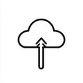 AI image of Cloud upload icon symbol representing data transfer storage digital storage networking Royalty Free Stock Photo