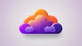 AI image. Colorful cloud icon with vibrant gradients and a glossy finish on light background for Royalty Free Stock Photo