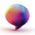 AI image Colorful halftone speech bubble with gradient vector abstract message icon communication Royalty Free Stock Photo