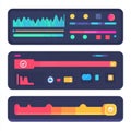 AI image. Colorful modern user interface elements for apps and websites, dashboard panels graphic Royalty Free Stock Photo