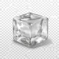 AI image, Crystal clear ice cube on transparent background creating refreshing look for designs Royalty Free Stock Photo