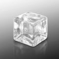 AI image, Crystalline ice cube reflecting light on a minimalist surface texture creating Royalty Free Stock Photo