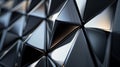 Futuristic geometric wall pattern consisting of 3D triangular prisms