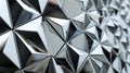 Futuristic geometric wall pattern consisting of 3D triangular prisms