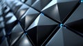 Futuristic geometric wall pattern consisting of 3D triangular prisms