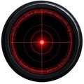 AI image futuristic interface radar screen with red crosshairs target detection technology and Royalty Free Stock Photo