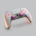AI image futuristic sleek gaming controller with vibrant glowing elements for immersive play Royalty Free Stock Photo