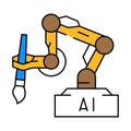 ai image generation future technology icon color illustration