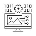 ai image generation future technology line icon vector illustration
