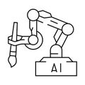 ai image generation future technology line icon vector illustration