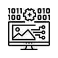 ai image generation future technology line icon vector illustration