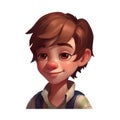 Ai Image Generative cartoon boy with brown hair.