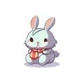 Ai Image Generative Little bunny with adorable muffler