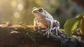 Ai Image Generative tree frog sitting on a branch. Royalty Free Stock Photo