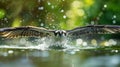 AI Image Generator of A Western Osprey catches a fish, Royalty Free Stock Photo